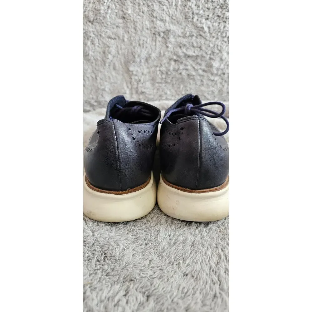 Cole Haan Zerogrand Wing Tip Work Leather Lace Up Oxford Shoes Men Size 13M Navy